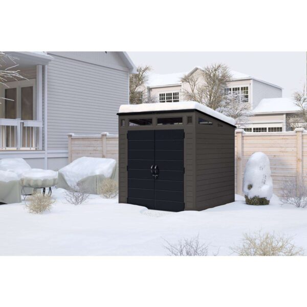 0b4c810e-13d7-4ff7-a7cc-8c6eaec7bbee Suncast Modernist 7 ft. x 7 ft. Resin Vertical Pent Storage Shed with Floor Kit - Image 9