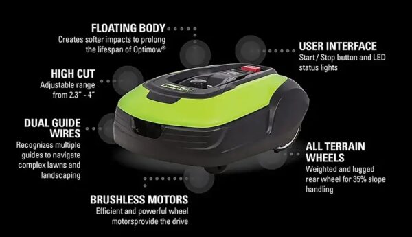 0bf42956-0dfc-4388-82d8-50b4e8b461f2 Greenworks Optimow Robotic Lawn Mower - Image 3