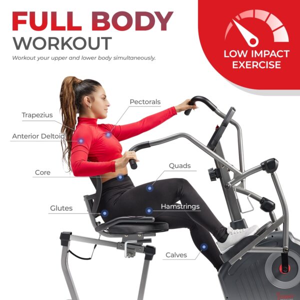 11d390d7-7549-4d8b-a1e2-aa1f34f251a9 Sunny Health & Fitness Comfy Recumbent Cross Trainer Recumbent Elliptical Bike - Image 2