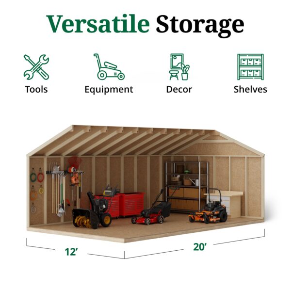 12x20_VGS_INTERIOR Little Cottage Co Value Gable Wood Shed Kit - Image 8