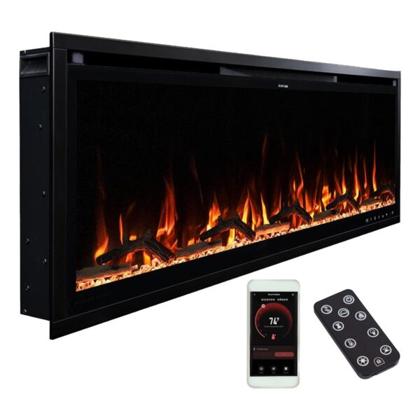 197 Modern Ember Aerus 50-in Smart Linear Electric Fireplace - Image 3