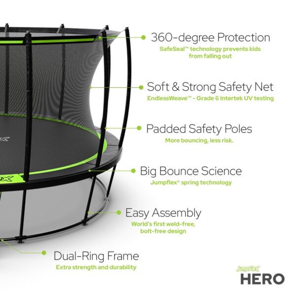 283 JumpFlex Hero Round Outdoor Backyard Trampoline - Image 4