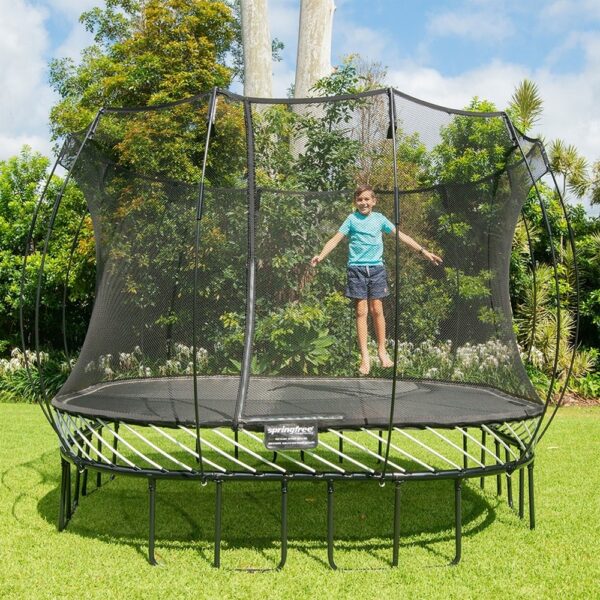 319 Springfree Kids 11 ft. Outdoor Large Square Trampoline with Enclosure - Image 2