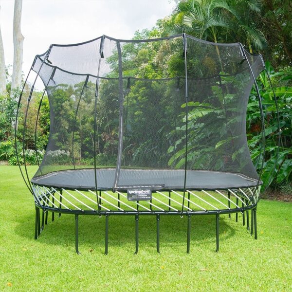 322 Springfree Kids 11 ft. Outdoor Large Square Trampoline with Enclosure - Image 5