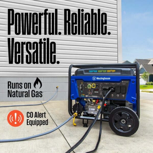 370 Westinghouse WGen11500TFc 11500-Watt Tri-Fuel Portable Generator - Image 2