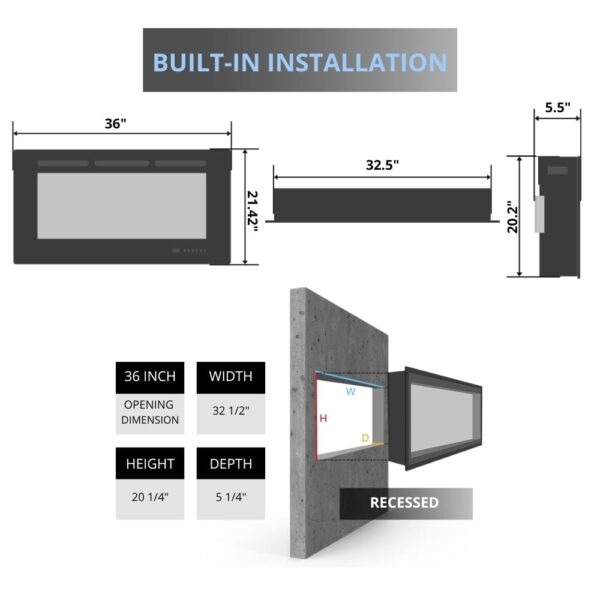 41 Touchstone Sideline 36-inch Electric Fireplace - Image 4