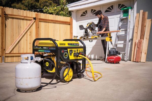 417 Champion 11,500/9,200-Watt Tri-Fuel Home Backup Portable Generator - Image 1