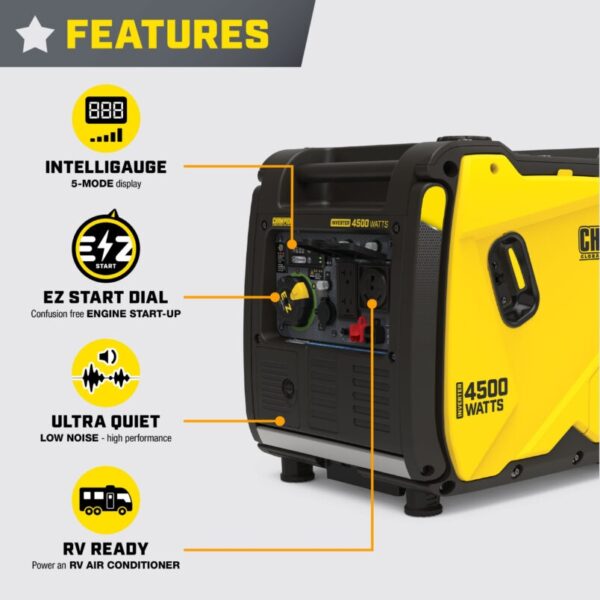 443 Champion 4500-Watt Portable Inverter Generator - Image 3