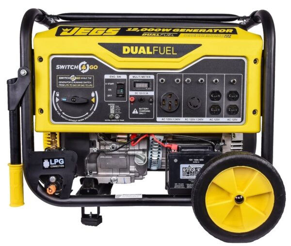 468 JEGS 12,000 Watt Premium Dual Fuel Portable Generator 86008 - Image 3