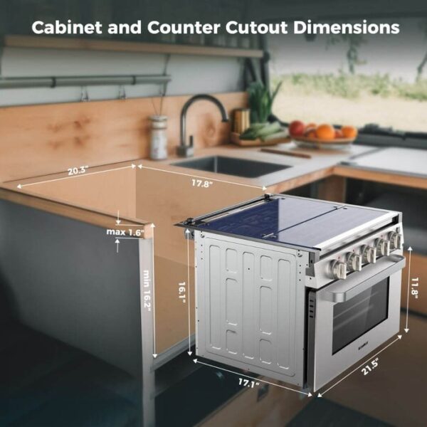 469 Camplux 17" RV Oven with 3 Burners Cooktop - Image 5