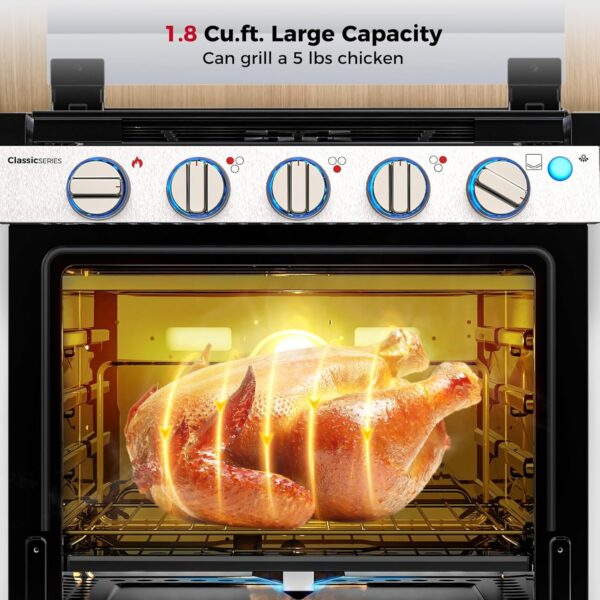 482 Camplux 21 Inches RV Stove Gas Range Oven 3 Burners Cooktop - Image 4
