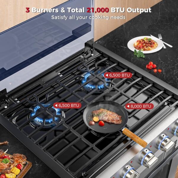 483 Camplux 21 Inches RV Stove Gas Range Oven 3 Burners Cooktop - Image 5