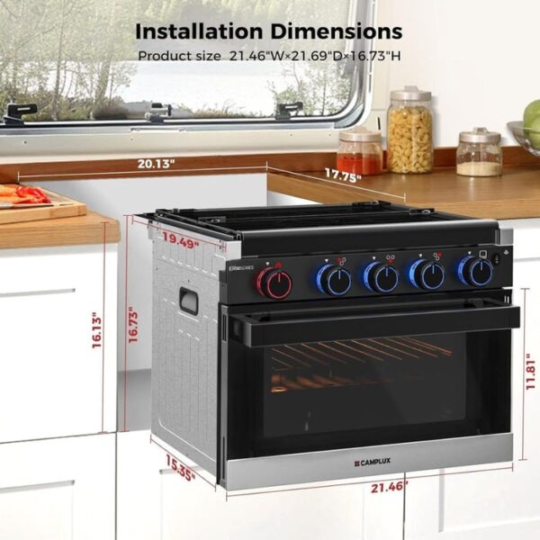491 CAMPLUX 2-in-1 RV Propane Oven Stove - Image 6