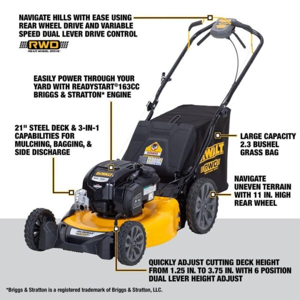 49bb0e62-d963-4e33-a744-93fb9964b08e DEWALT 21" 163cc Self-Propelled Lawn Mower - Image 3