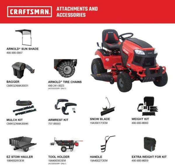 51xHG25qOJL._AC_ Craftsman T2200K 42-in 20 HP 725cc Hydrostatic Riding Mower - Image 9