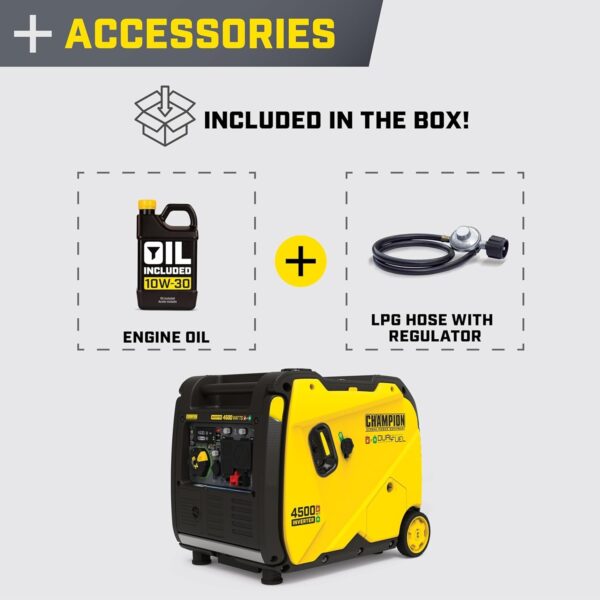 529 Champion 4,500-Watt Portable Dual Fuel Inverter Generator 200991 - Image 3