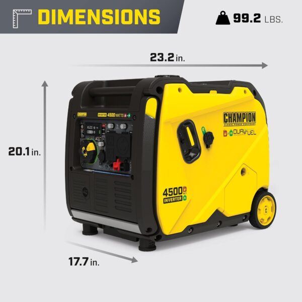 530 Champion 4,500-Watt Portable Dual Fuel Inverter Generator 200991 - Image 4