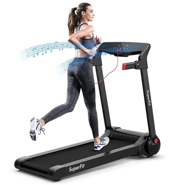 533 Costway SuperFit 3HP Folding Electric Treadmill Running Machine w/ Speaker - Image 2