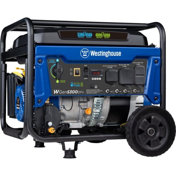 534 Westinghouse WGen5300DFv Dual Fuel Portable Generator - Image 1