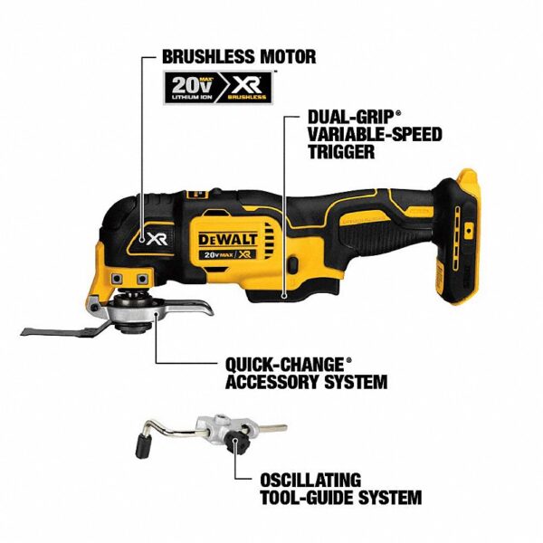 54JK23_4 DEWALT Cordless Tool Combination Kit: 6 Tools, 20 V DC Volt, Battery Included, 20V MAX* XR®, 31AC52 - Image 4