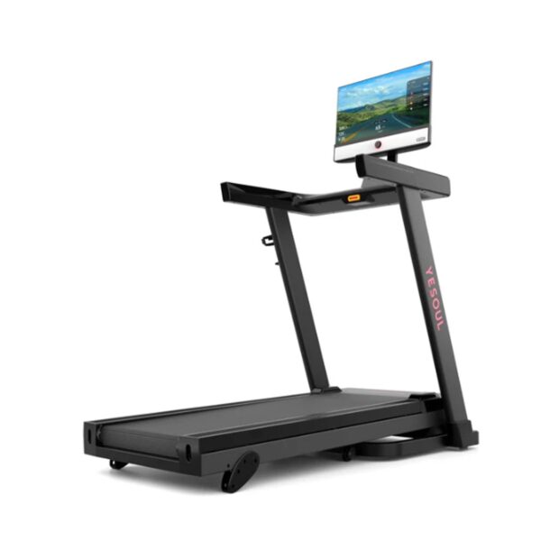 576 Yesoul T1M Plus Smart Folding Treadmill with 21.5 inch Touchscreen, Brushless Quiet Motor, 3-Level Incline, 9 Mph, App Sync & Space-Saving Design for - Image 2