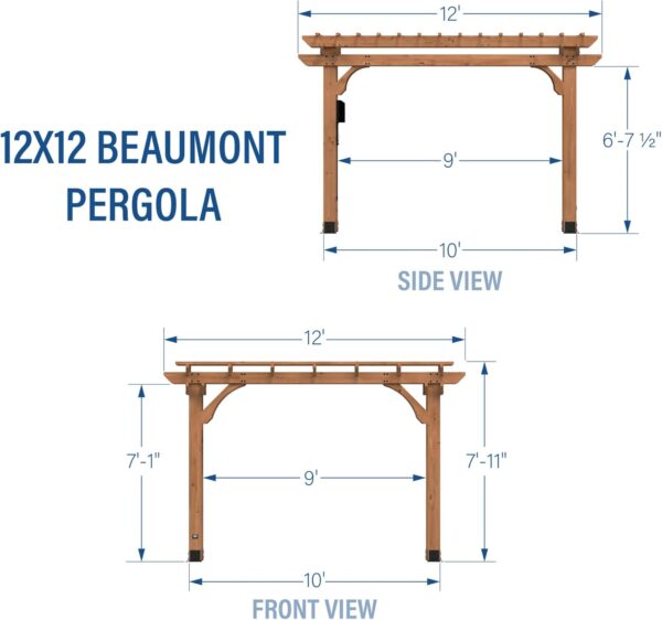 61ARX0kwtlL._AC_SL1500_ Backyard Discovery Beaumont Freestanding Pergola 2101579COM - Image 5