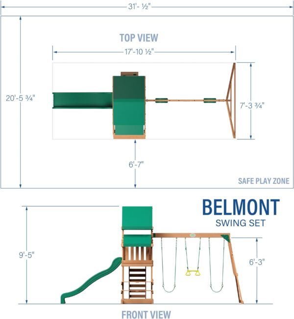 61IwQGXwqnL._AC_SL1500_ Backyard Discovery Belmont All Cedar Swing Set - Image 5