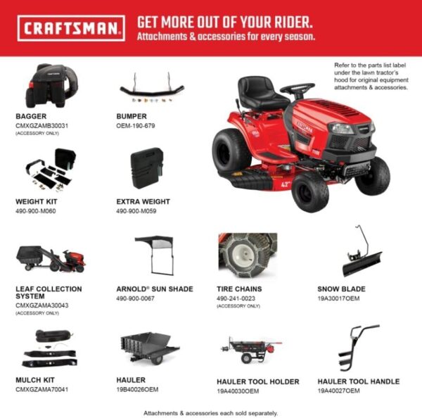 61NjYqBc4zL._AC_ Craftsman 42-in. Gear Gas Riding Mower - Image 8