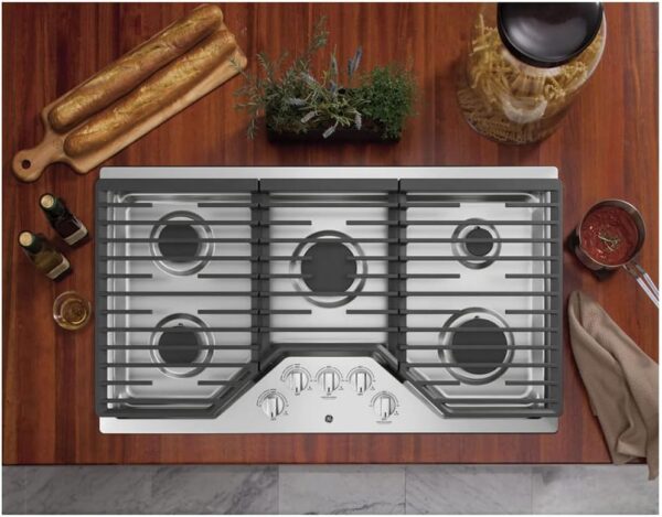 61YFjJkAq9L._AC_SL1000_ GE 36-Inch Built-in Gas Cooktop JGP5036SLSS - Image 2