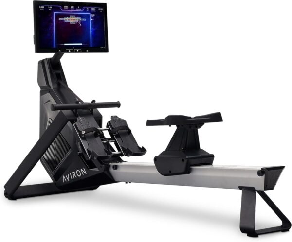 61vA72VY+GL._AC_SL1500_ Aviron Strong Series Rower: 22" HD Touchscreen, Dual Air & Magnetic Resistance up to 100 lbs. Game-Based Workouts, Streaming, Compact Design - Image 1