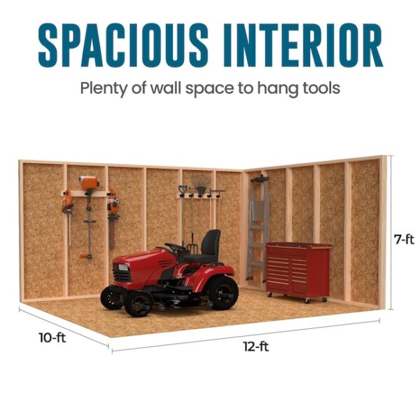 66446712 Heartland Asheville 10-ft x 12-ft Gable Style Wood Outdoor Storage Shed - Image 6