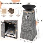 Costway 48 Inch Propane Fire Bowl Column with Lava Rocks and PVC Cover - Image 4