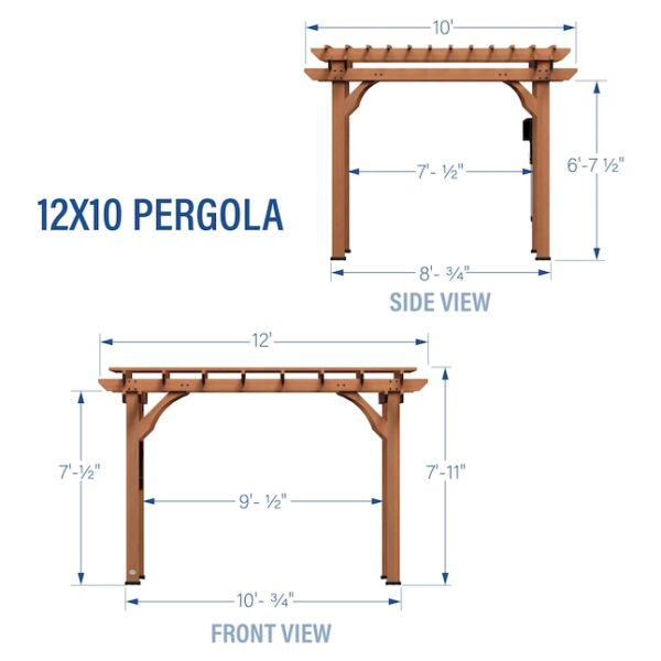 70166785 Backyard Discovery 10' x 12' Cedar Pergola - Image 5