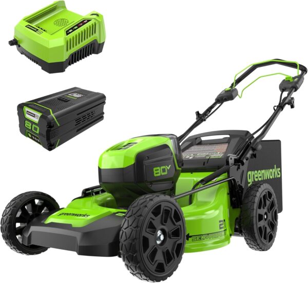 713MT7wZyEL._AC_SL1500_ Greenworks 80V 21" Cordless Self-Propelled Lawn Mower - Image 1