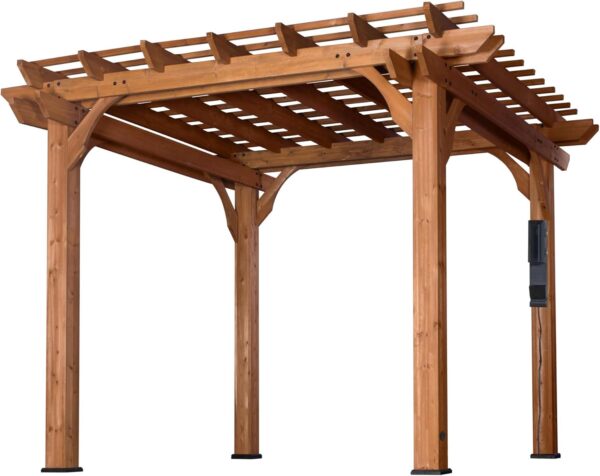 71DJBF5ZJEL._AC_SL1500_ Backyard Discovery 10x10 Wooden Pergola with Shipping & Assembly Included - Image 1
