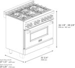 ZLINE Autograph Edition 36" 4.6 Cu. Ft. Dual Fuel Range - Image 7