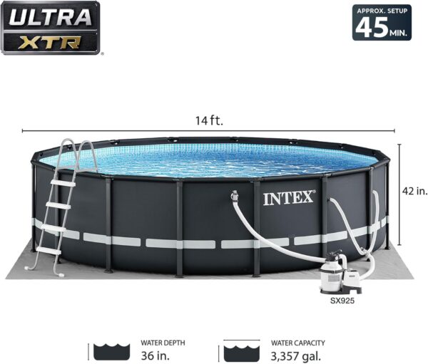 71OKWZxck2L._AC_SL1500_ Intex Ultra XTR 14 ft. Round 42 in. Deep Soft Sided Above Ground Swimming Pool - Image 7