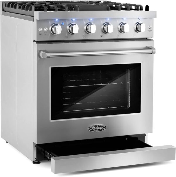 71jShpS4tPL._AC_SL1500_ Cosmo 30 in. 4.5 Cu. Ft. Gas Range with 5 Sealed Burners, Convection Oven, - Image 4