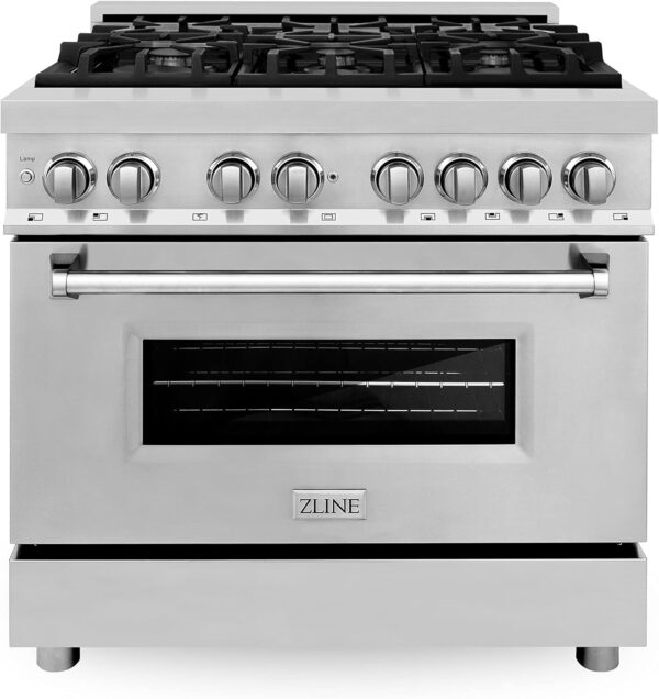 71snAGUTLML._AC_SL1500_ ZLINE 36 in. 4.6 cu. ft. Legacy Dual Fuel Range with 6 Burner Gas Cooktop and Electric Convection Oven in Stainless Steel (RA36) - Image 1