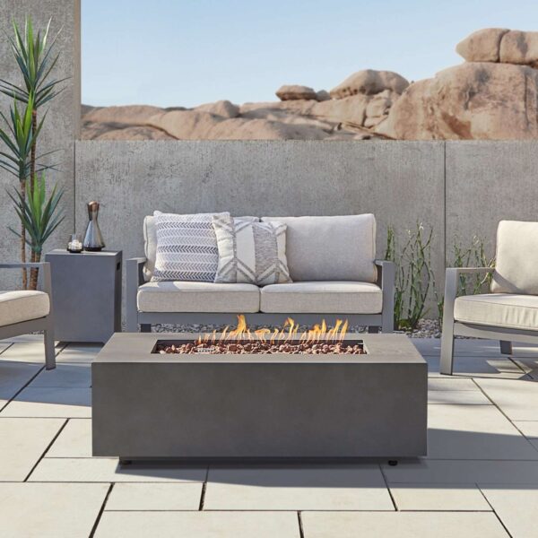 726 Real Flame Aegean 50" Rectangle Propane Gas Outdoor Fire Table - Image 2