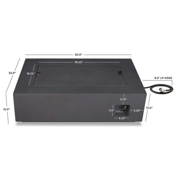 732 Real Flame Aegean 50" Rectangle Propane Gas Outdoor Fire Table - Image 7