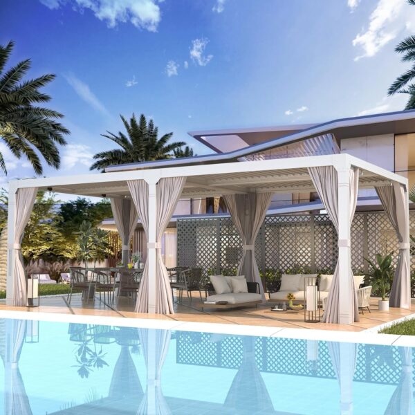 8124LnOKYYL._AC_SL1500_ EROMMY 12'x24' Outdoor Louvered Pergola Gazebo - Image 1