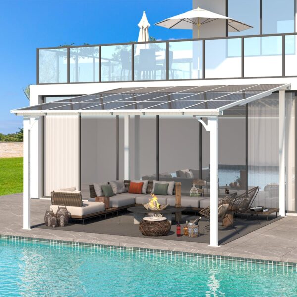 813ClKGrNKL._AC_SL1500_ Aecojoy 12 ft x 12 ft White Aluminum Pergola with Canopy - Image 6