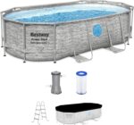 Bestway Power Steel Swim Vista Series II Above Ground Outdoor Swimming Pool