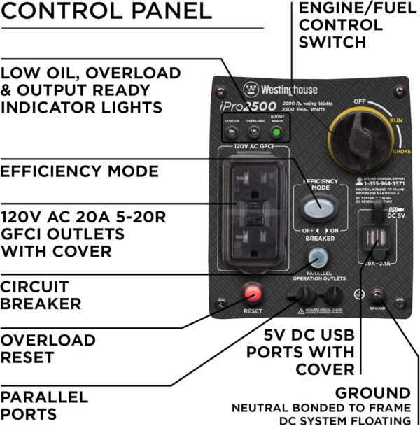 81L-6TDDAJL._AC_SL1500_ Westinghouse iPro2500 Portable Inverter Generator - Image 5