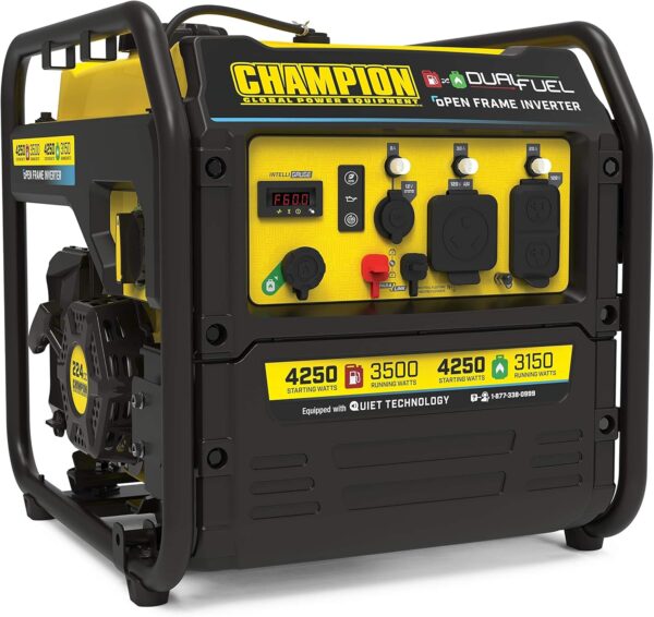 81Ly0LlD+dL._AC_SL1500_ Champion 4250-Watt Dual Fuel RV Ready Open Frame Inverter Generator - Image 1
