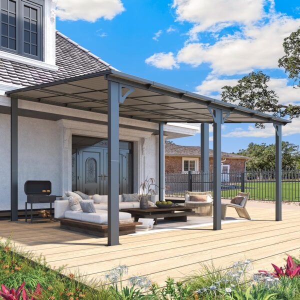 81UJsUQWjyL._AC_SL1500_ Aecojoy 14x12 ft Aluminum Pergola with Canopy - Image 1