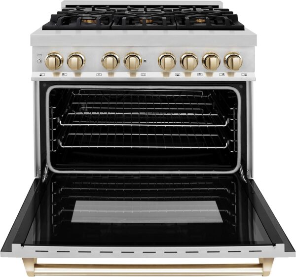 81WG9Ee+BhL._AC_SL1500_ ZLINE Autograph Edition 36" 4.6 Cu. Ft. Dual Fuel Range - Image 6