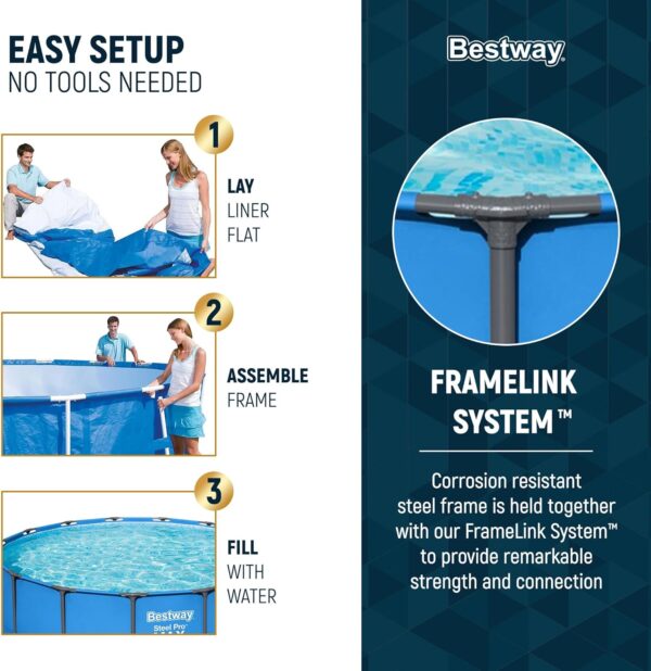 81aQTIGuxZL._AC_SL1500_ Bestway Steel Pro Max 15' x 48" Round Above Ground Pool Kit - Image 4