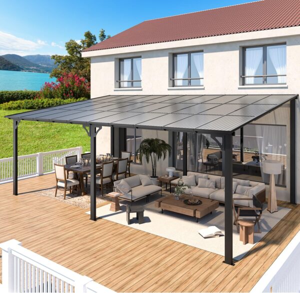 81bcy2WLDAL._AC_SL1500_ Aecojoy 20'x12' Wall Mounted Gazebos Pergola - Image 4
